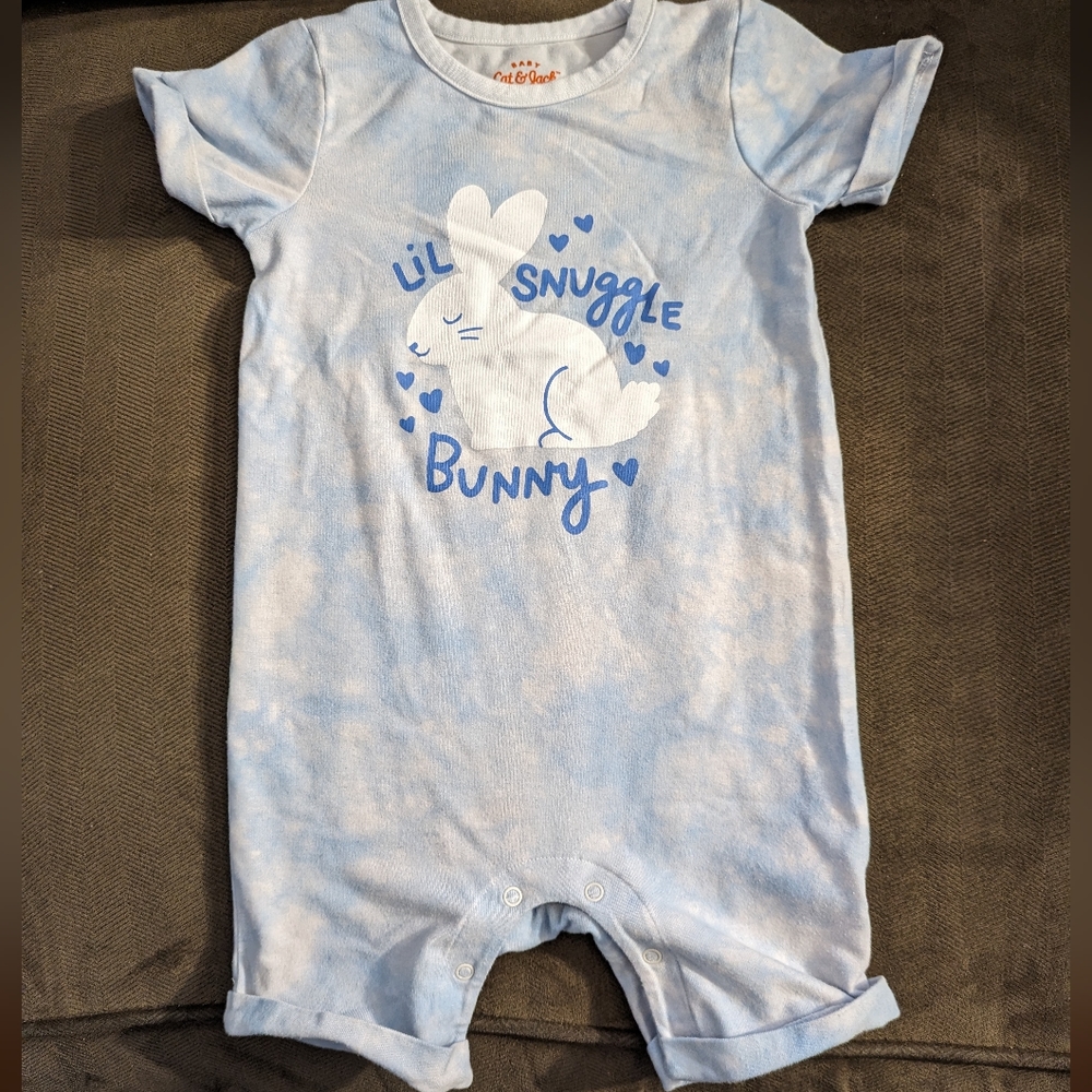 Cat and jack light blue tie dye romper